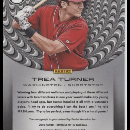 Trea Turner 2016 Donruss Optic #OA-TT Optic Autographs