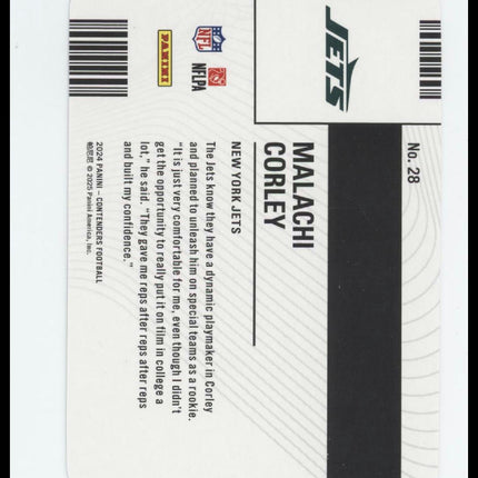 Malachi Corley 2024 Panini Contenders #28 Permit to Dominate