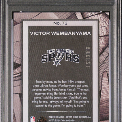 Victor Wembanyama 2023 Panini Court Kings #73 PSA 10