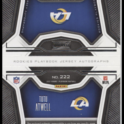 Tutu Atwell 2021 Panini Playbook #222 #/299