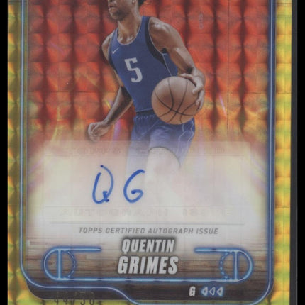 Quentin Grimes 2024-25 Topps Chrome #TCA-QG Topps Chrome Auto #/50