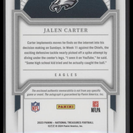2023 Panini National Treasures Jalen Carter #/99