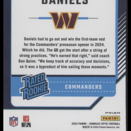 Jayden Daniels 2024 Donruss Optic #248 Blue Hyper