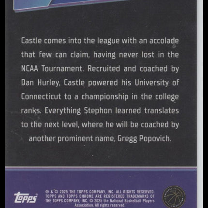 Stephon Castle 2024-25 Topps Chrome #D-3 Destiny Orange Refractor #/25
