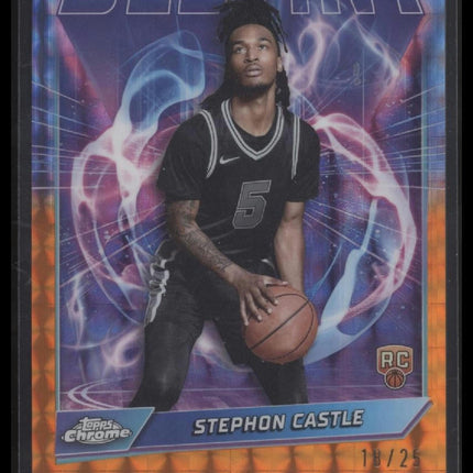Stephon Castle 2024-25 Topps Chrome #D-3 Destiny Orange Refractor #/25
