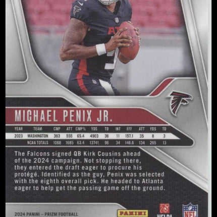 Michael Penix Jr. 2024 Panini Prizm #378 Orange Disco Prizm