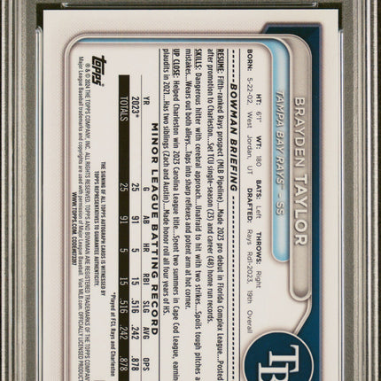 Brayden Taylor 2024 Bowman Chrome Prospect Auto PSA 10