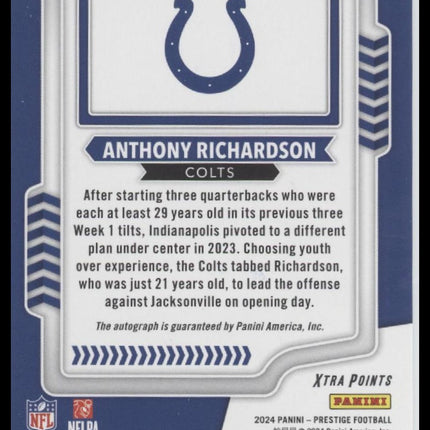 Anthony Richardson 2024 Panini Prestige Youth Movement #/25
