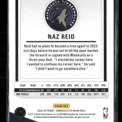 Naz Reid 2023-24 Donruss Elite #146 Black #/25