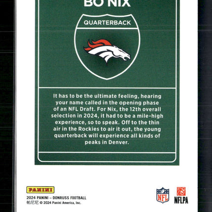 Bo Nix 2024 Donruss #19 Downtown!