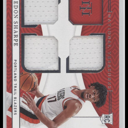 Shaedon Sharpe 2022-23 Panini National Treasures Rookie Triple Materials #/99