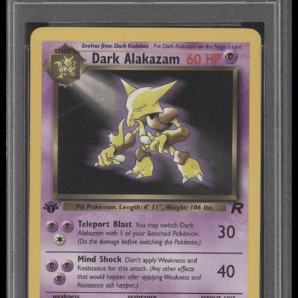 Dark Alakazam 2000 Pokemon Rocket #18 1st Edition PSA 9