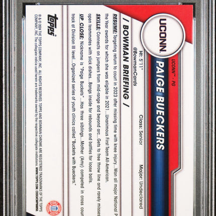 Paige Bueckers 2023 Bowman University Chrome #90 PSA 10