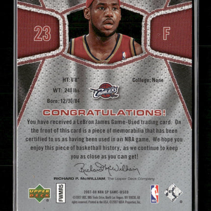 LeBron James 2007-08 SP Game Used #126