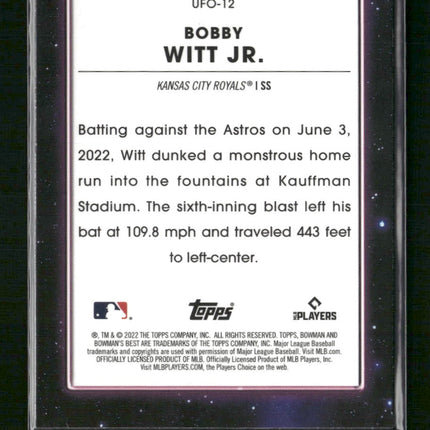 Bobby Witt Jr. 2022 Bowman's Best #UFO-12 UFO Lava Refractor #/50