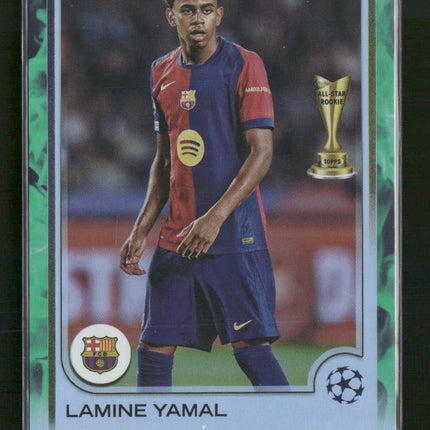 Lamine Yamal 2024-25 Topps UEFA Club Competitions #27 Green Foilboard #/99