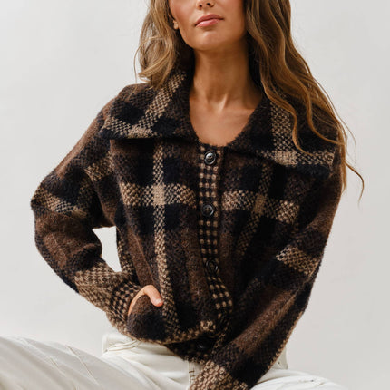 Plaid Button Up Sweater