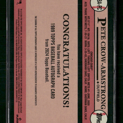 Pete Crow-Armstrong 2024 Topps Baseball 35th Anniversary Auto