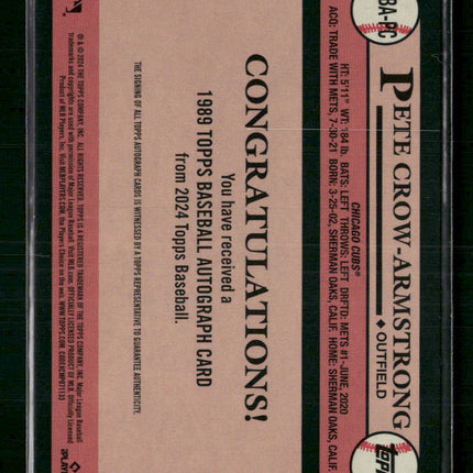 Pete Crow-Armstrong 2024 Topps Baseball 35th Anniversary Auto B