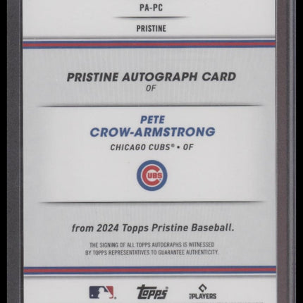 Pete Crow-Armstrong 2024 Pristine Auto Green Pristine Refractors #/150
