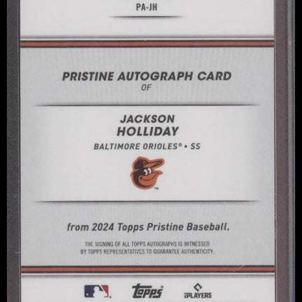 Jackson Holliday 2024 Topps Pristine #PA-JH Pristine Autographs