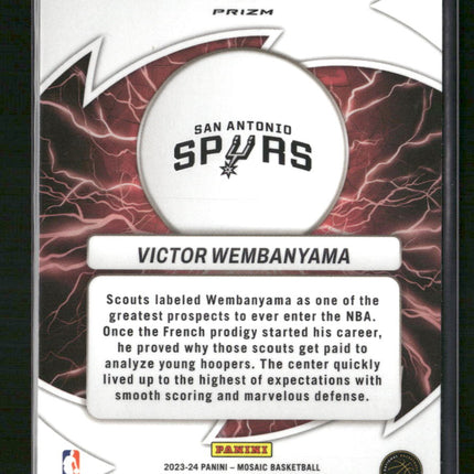 Victor Wembanyama 2023-24 Panini Mosaic #8 Thunder Road Mosaic Green