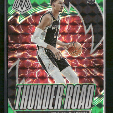 Victor Wembanyama 2023-24 Panini Mosaic #8 Thunder Road Mosaic Green
