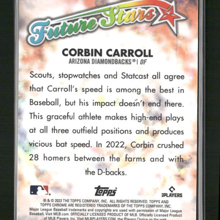 Corbin Carroll 2023 Topps Chrome Logofractor Future Stars Blue Refr #/150