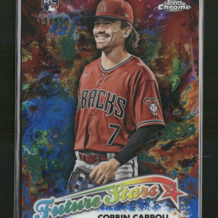 Corbin Carroll 2023 Topps Chrome Logofractor Future Stars Blue Refr #/150