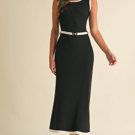 Sleeveless Sweater Midi Dress