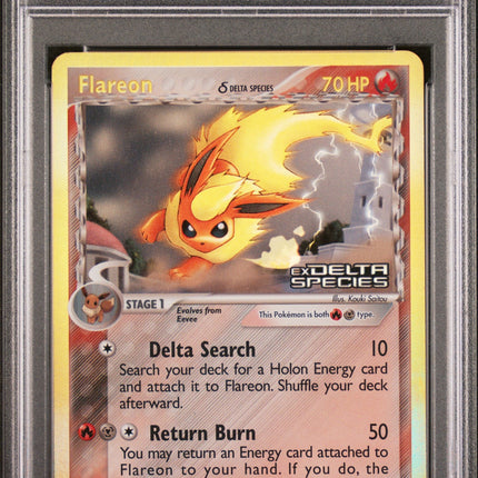 Flareon-Rev.Foil 2005 Pokemon Ex Delta Species #5 Delta Species PSA 6