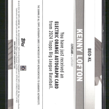 Kenny Lofton 2024 Topps Big League #BEO-KL Base Electric Orange Autographs