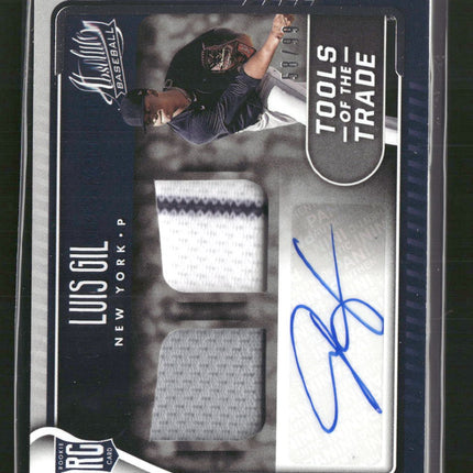 Luis Gil 2022 Panini Absolute Tools of the Trade 2 Swatch Signatures Retail #/99