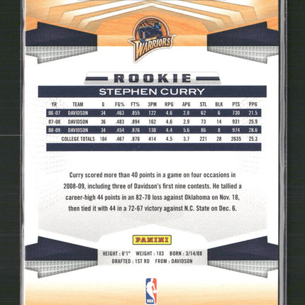 Stephen Curry 2009-10 Panini #357