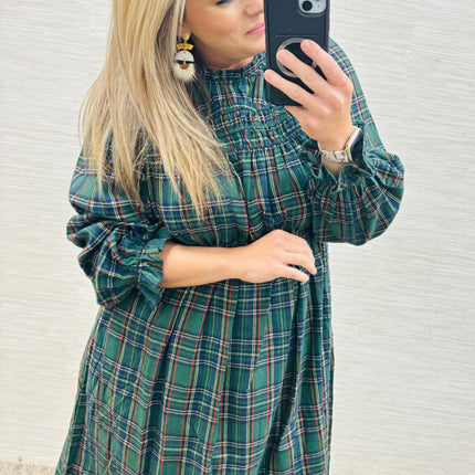 Green Plaid Holiday Dress