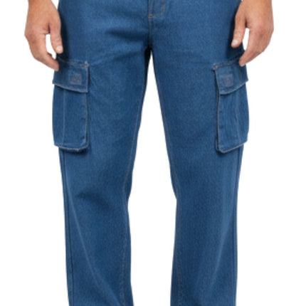 Men’s Double Cargo Pocket Pull-On Jeans – Rugged Cargo Pants in Cotton Blend Fabric