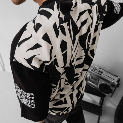 Graffiti Print Oversized T-Shirt - Unisex Urban Streetwear Tee
