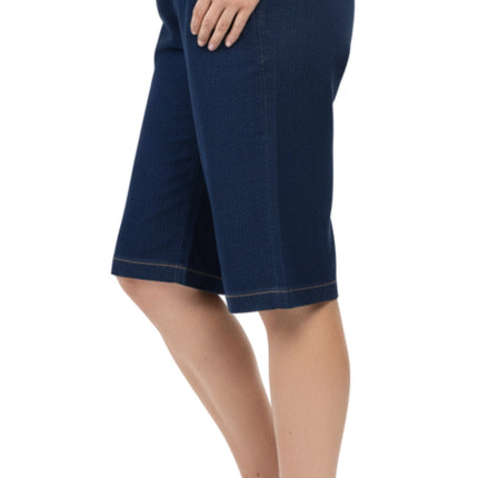 Women's Easy Pull on Bermuda Shorts in Denim and Twill