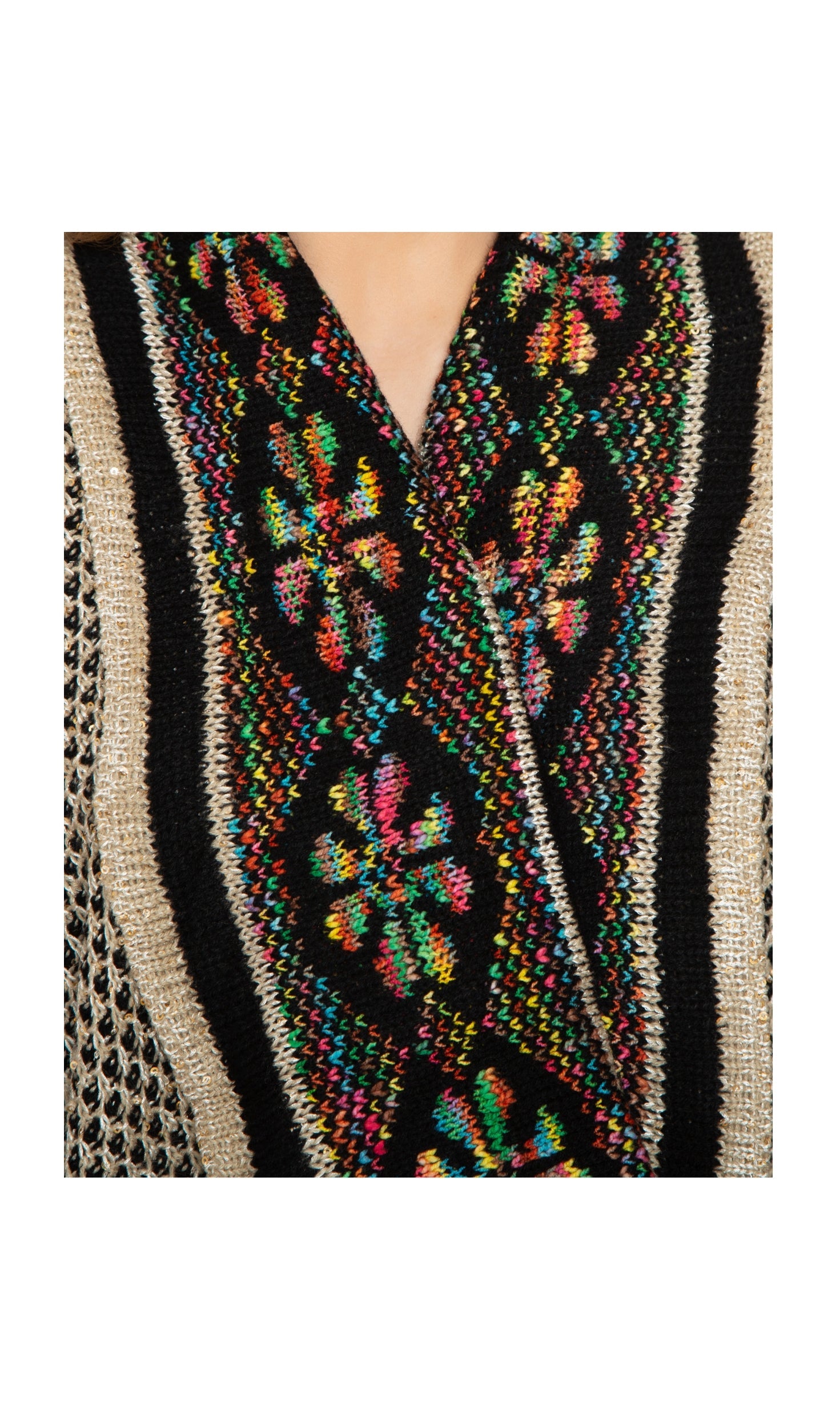 Women's Fringed Jacquard Weave Open Front Long Cardigan