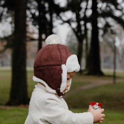 Faux Fur-Lined Kids Winter Hat | Windproof Toddler Trapper Hat