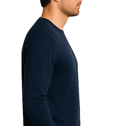 Men's Long Sleeve Henley shirt in cotton blend with 3 Button Placket & Chest Pocket