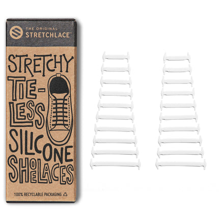 Black Stretchy Tieless Silicone Elastic Shoelaces | 20 Straps