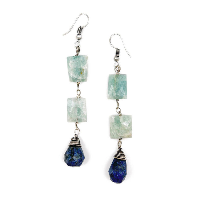 Stone Earrings - Amazonite, Lapis