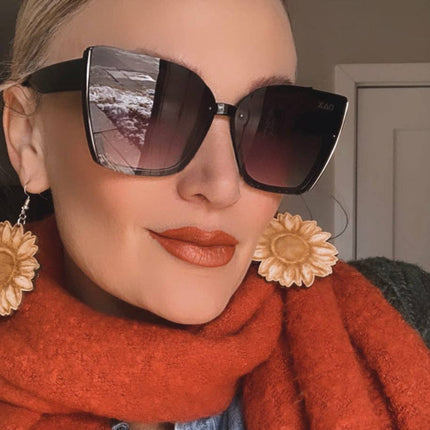 Oversized Black Frame Sunglasses