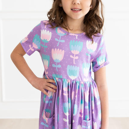 Too Cool Tulips S/S Pocket Twirl Dress
