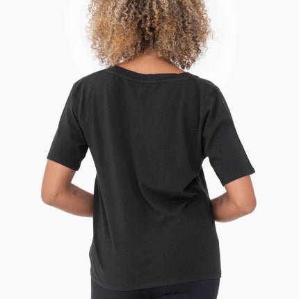 Cotton Blend V-Neck Tee: White