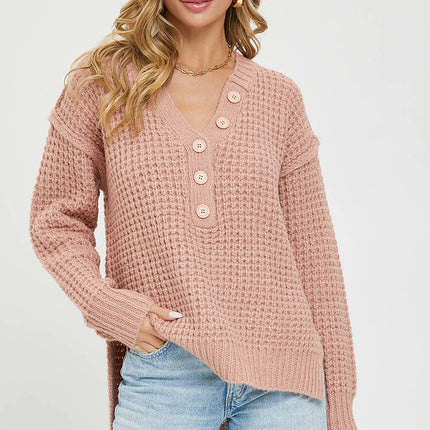 Ivory Waffle Knit Sweater
