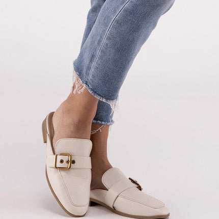 Chantal-S Buckle Backless Slides Loafer Shoes