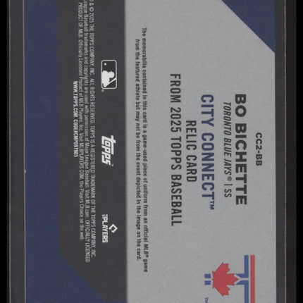 Bo Bichette 2025 Topps #CC2-BB City Connect Swatch Relics Orange #/25