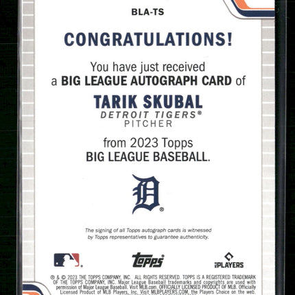Tarik Skubal 2023 Topps Big League #BLA-TS Big League Blue Foil Autographs